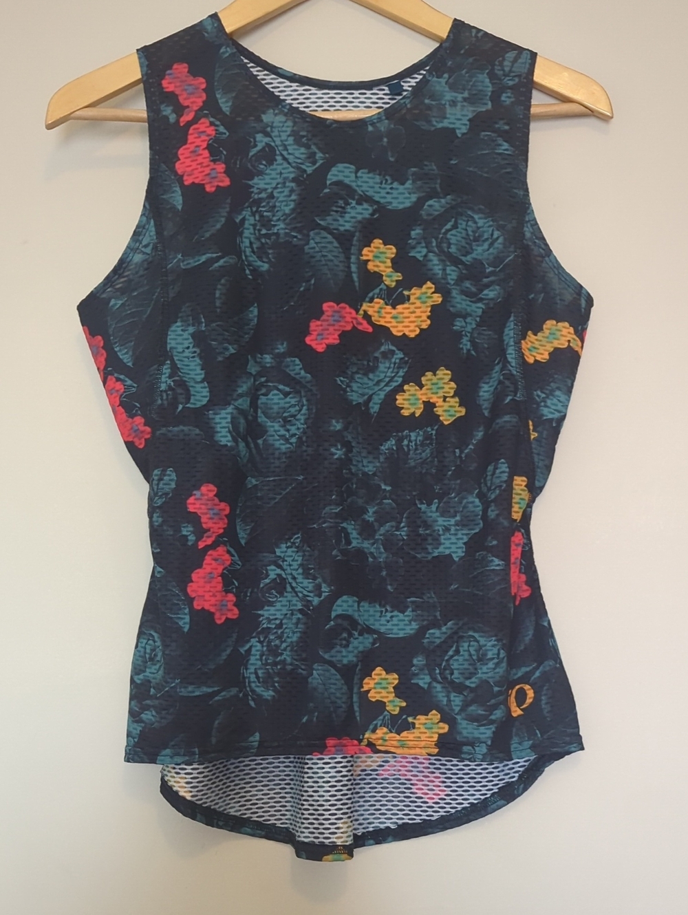 Pearl Izumi Transfer floral print mesh athletic top sz L